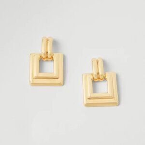 Ann Taylor Metal Golden Color Drop Dangle Hanging Pierced Earrings Jewelry